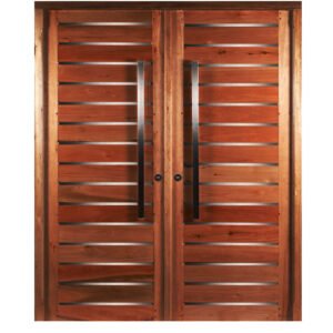 Puerta Doble Ciega Pesada Con Apliques