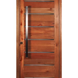 Puerta Estilo Moderno Pesada Entablonado ancho Con Apliques