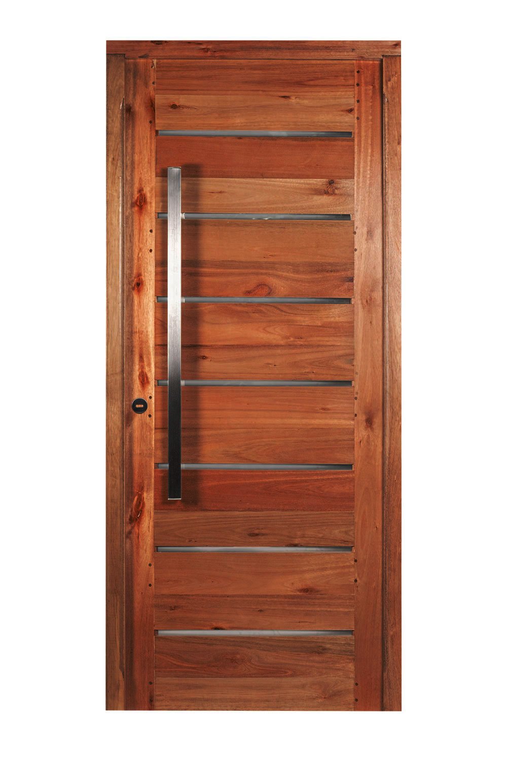 Puerta Estilo Moderno Pesada Entablonado ancho Con Apliques