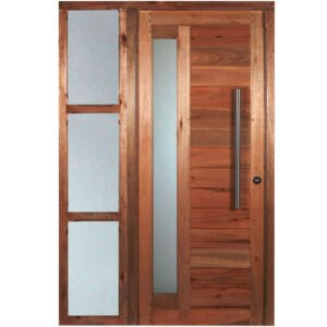 Puerta Estilo Moderno Vidrio Lateral Con Lateral No Adosado